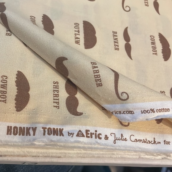 Mustache 100% cotton Fabric - Picture 3 of 3